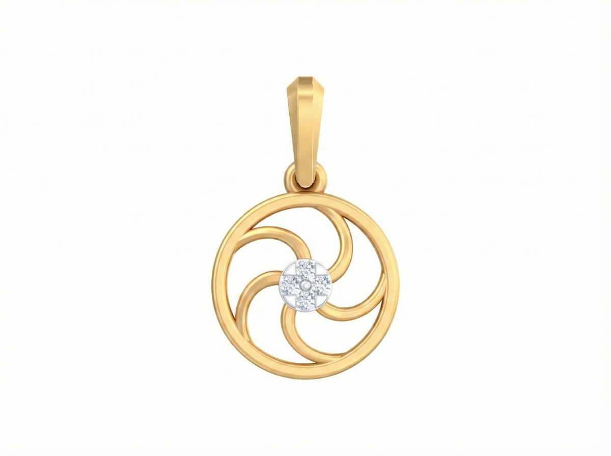 18K Gold & Diamond Dailywear Pendant Set KSK116