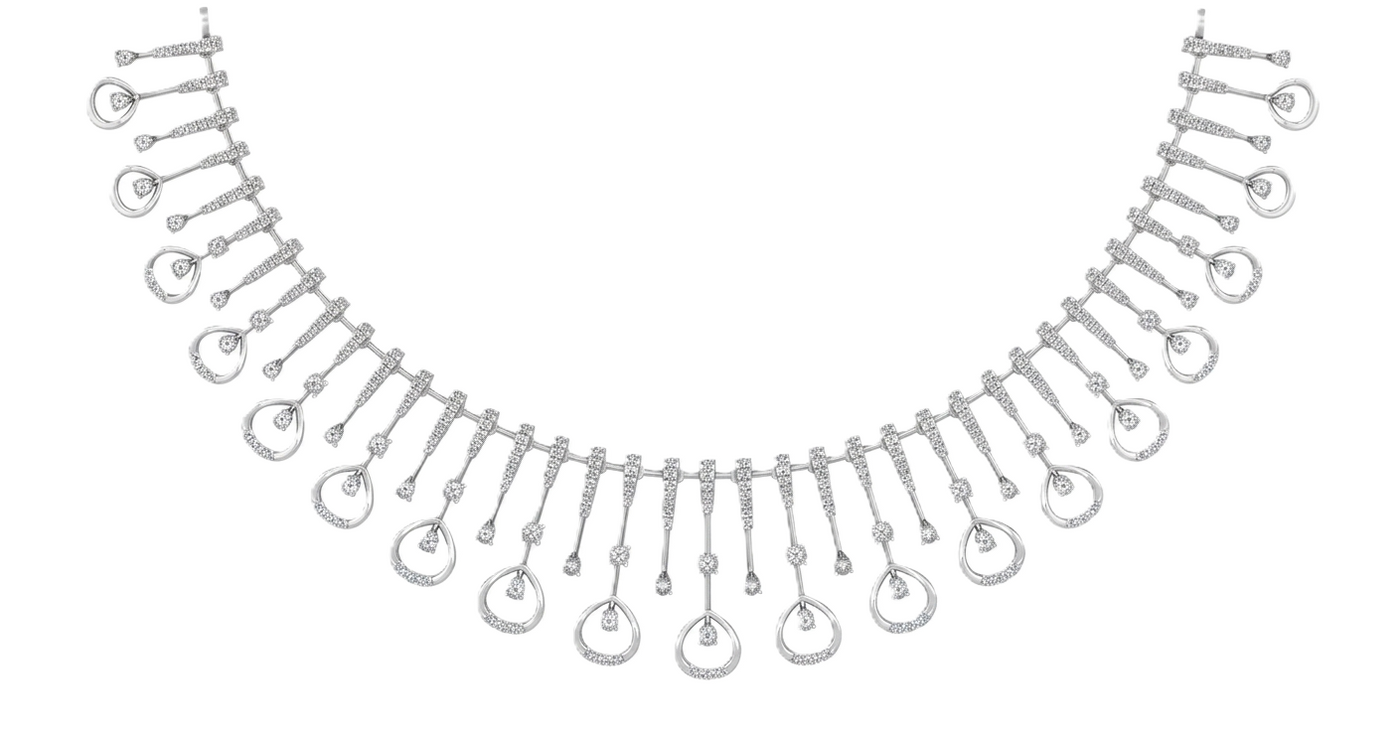 Gold & Diamond Choker Necklace Set KRC60160