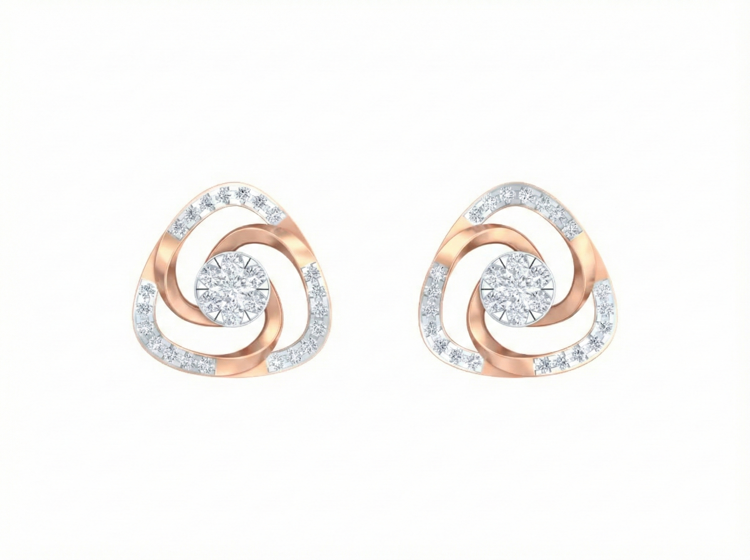 Rose Gold Diamond Earring | under 40k 