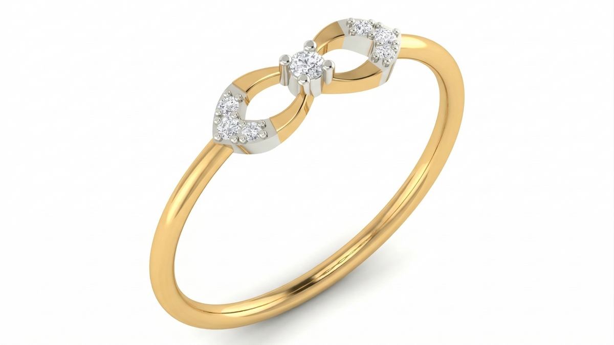 18K Gold & Diamond Dailywear Ring For Women KRA10582