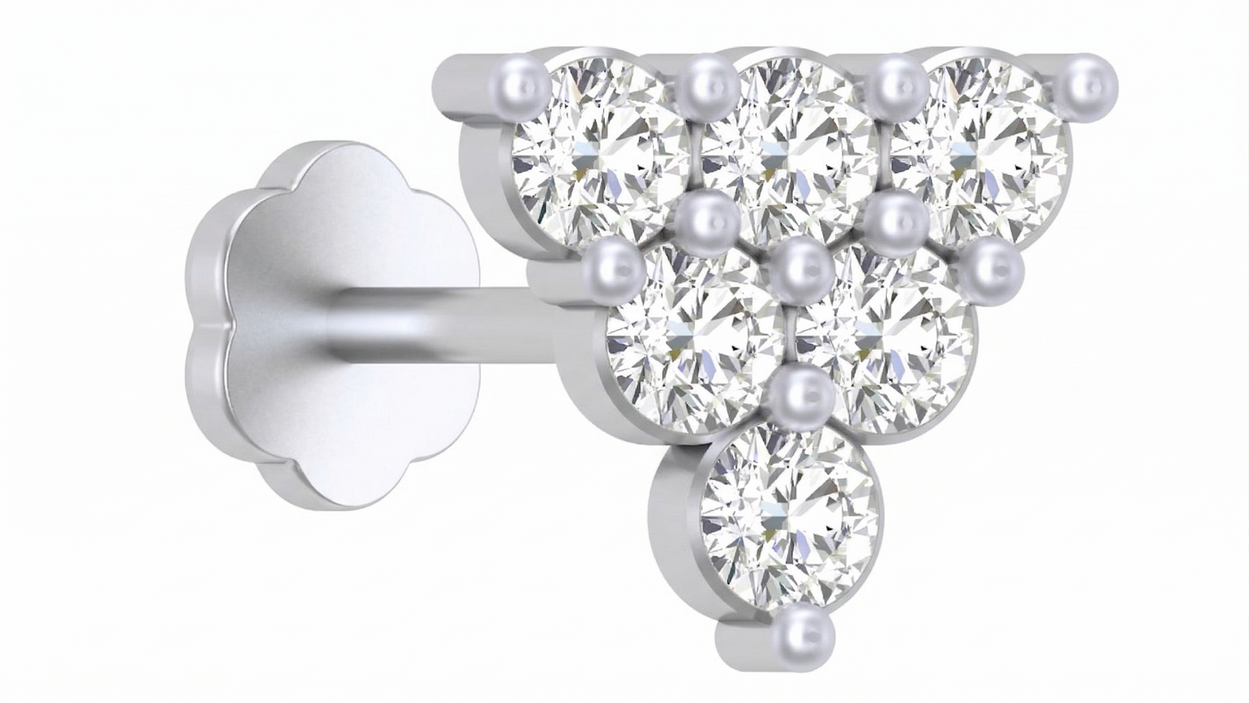 Gold & Diamond Stud Nose Pin KRC80203