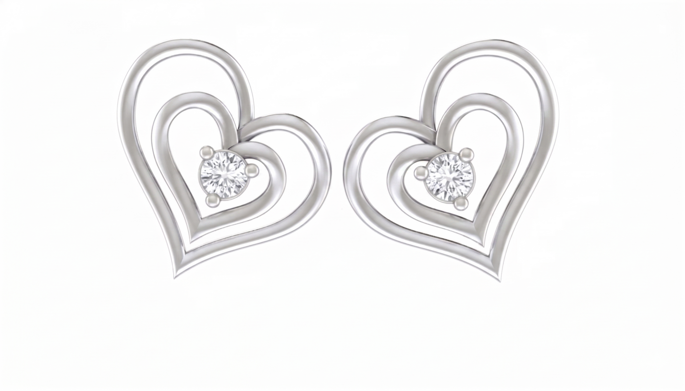 Gold & Diamond Solitaire Women Earring KRC40557E