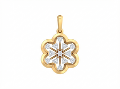 18K Gold & Diamond Floral Pendant Set KRK40189P