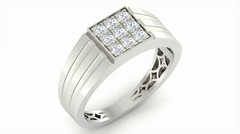 18K Gold & Diamond Band Ring For Men KRA60206