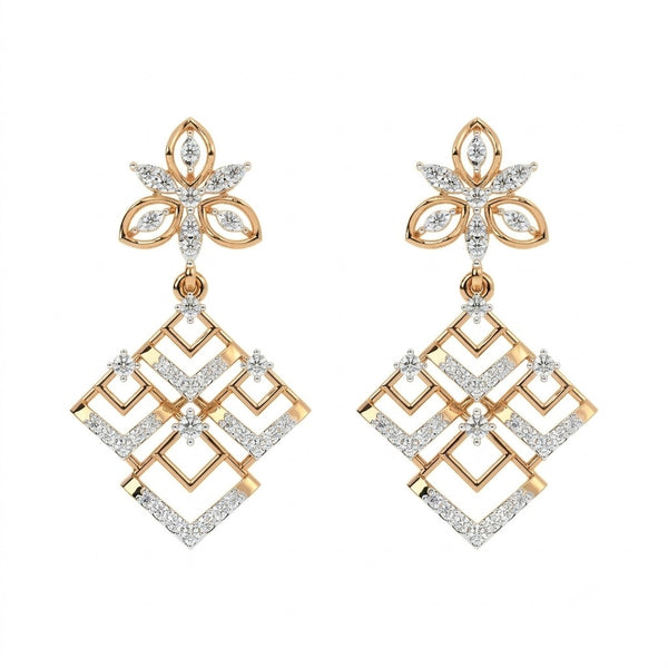 Gold & Diamond Dangler Women Earring | KRC60143E | Kesav Diamond