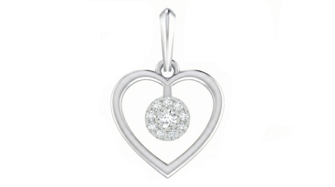 Gold & Diamond Heart Pendant Set KRC40586