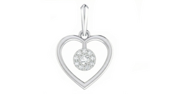 18K Gold & Diamond Heart Pendant Set KRA40159P