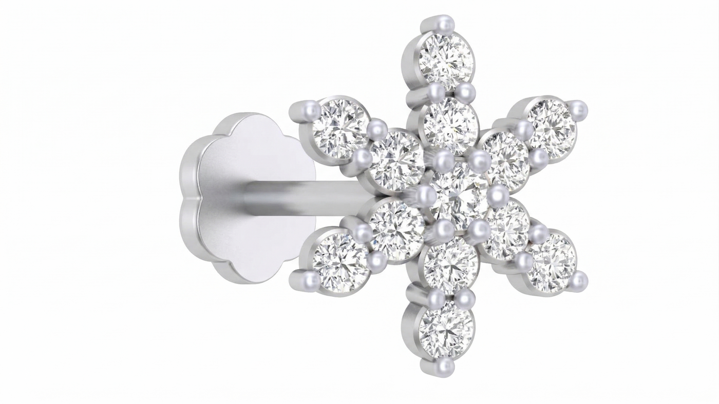 Gold & Diamond Stud Nose Pin KRC80187
