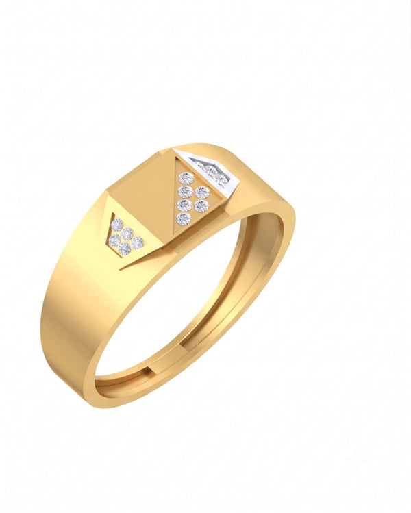Gold & Diamond Band Ring For Men KRC20061