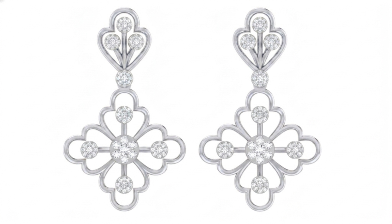 White Gold Diamond Earring | under 40k 
