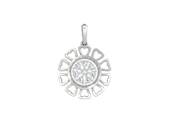 18K Gold & Diamond Floral Pendant Set KRK40128P