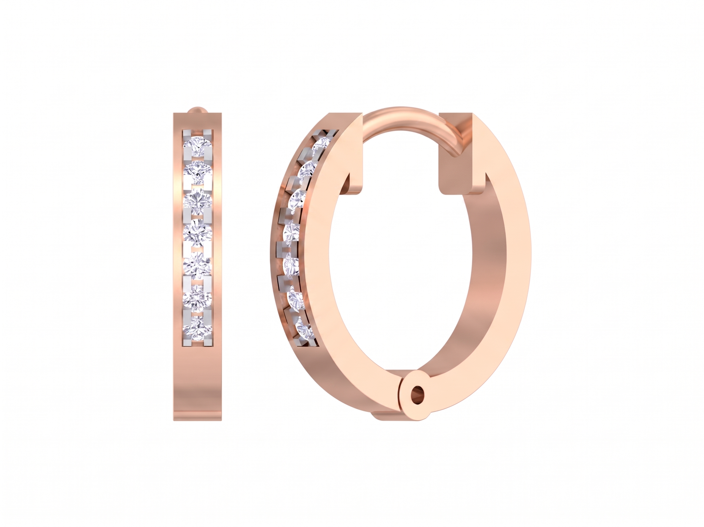 Hoop Rose Gold Diamond Earring | under 40k 