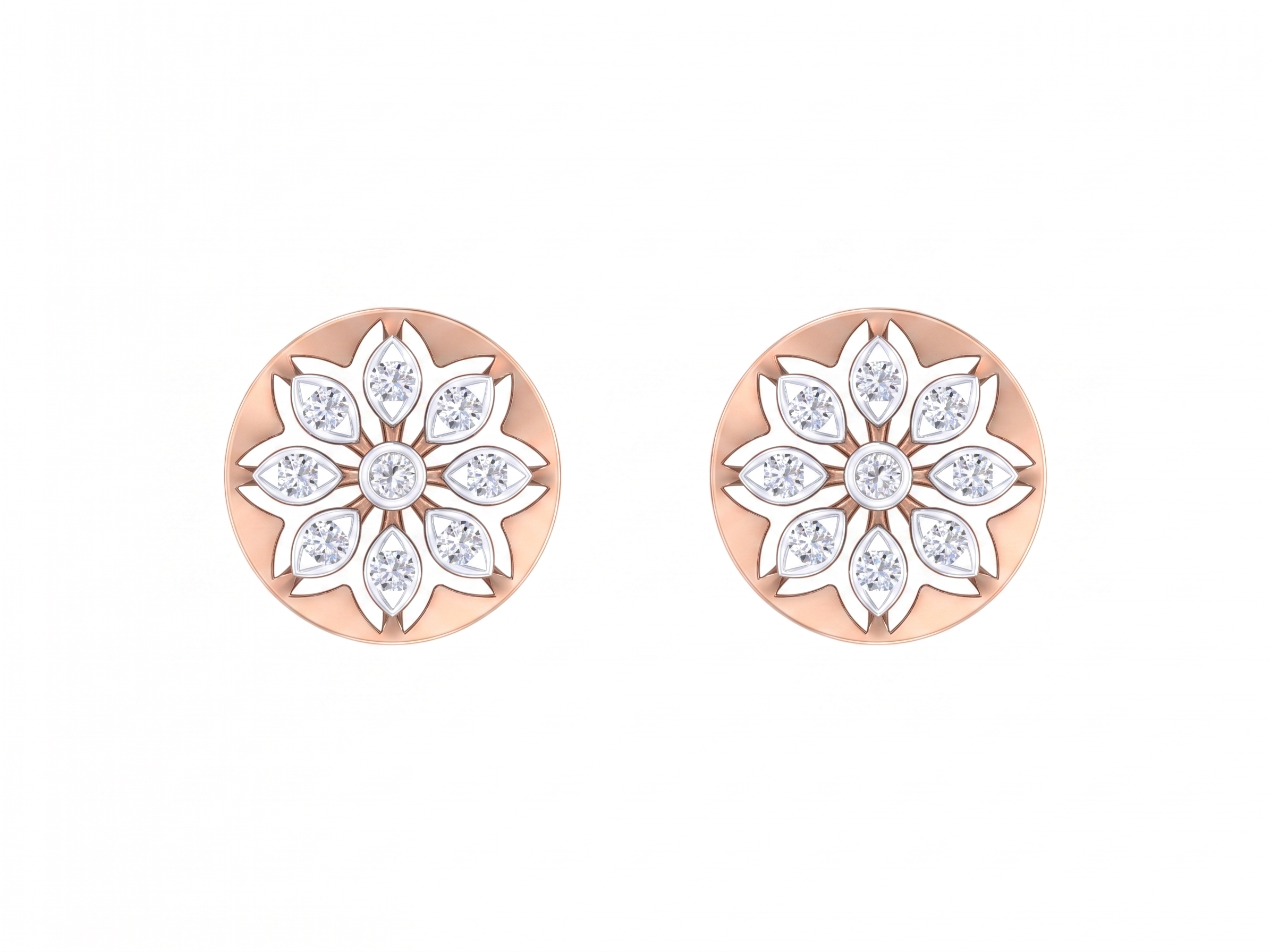 Rose Gold Diamond Earring | under 40k 