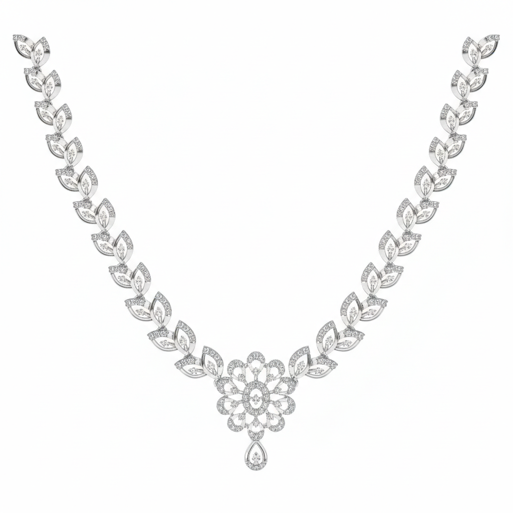 Gold & Diamond Dailywear Necklace Set KRC60108