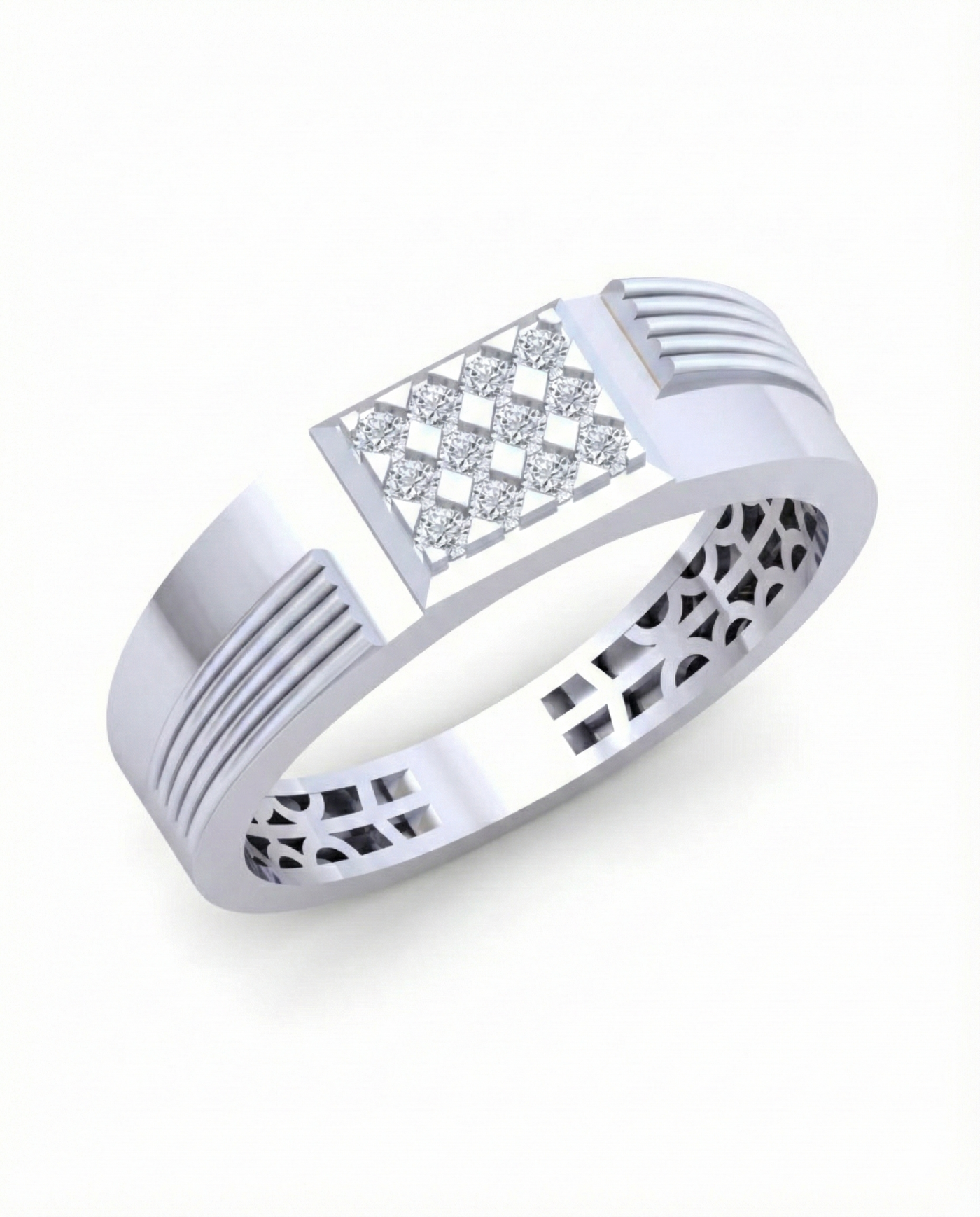 Gold & Diamond Band Ring For Men KRC20207