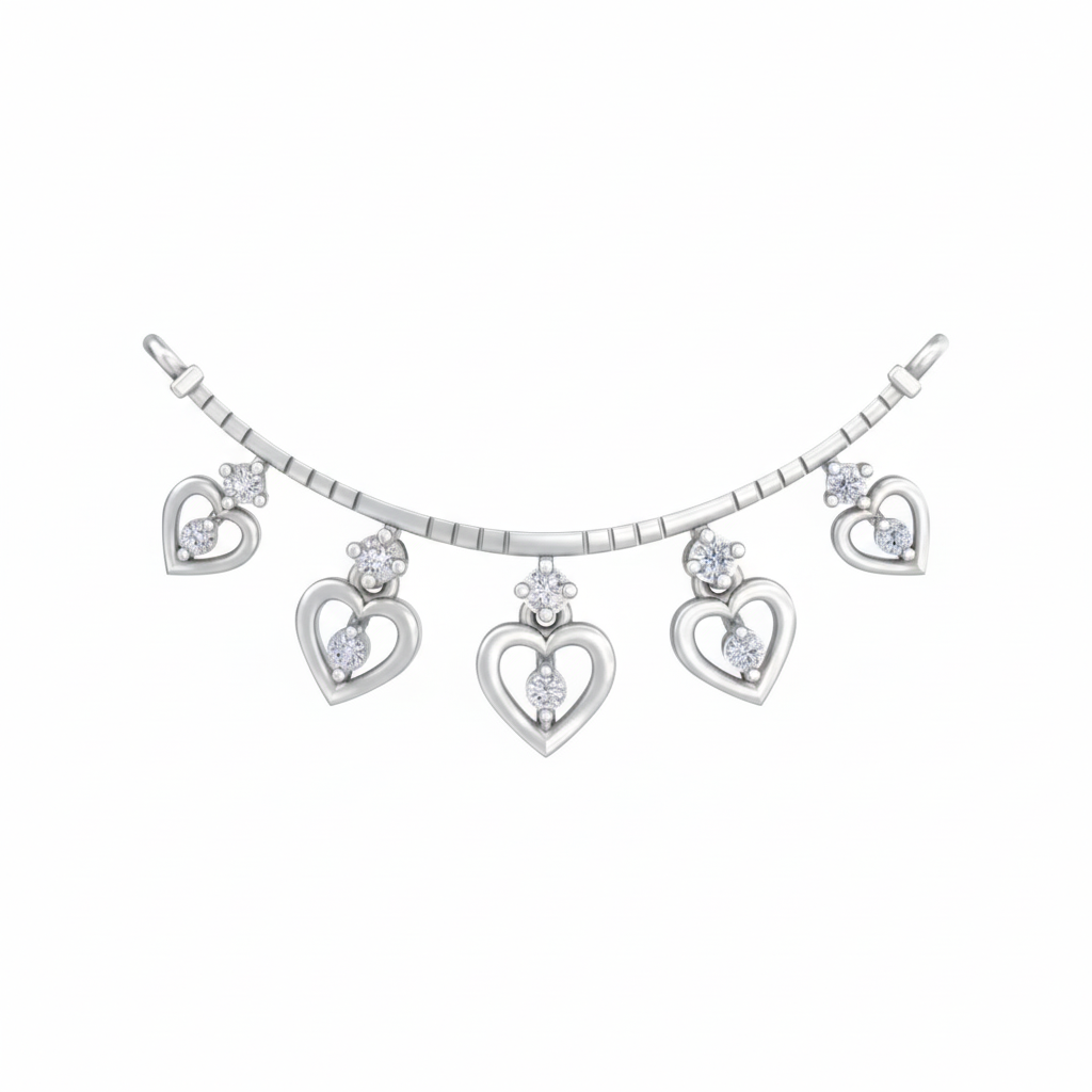 Gold & Diamond Heart Mangalsutra For Women KRC50082