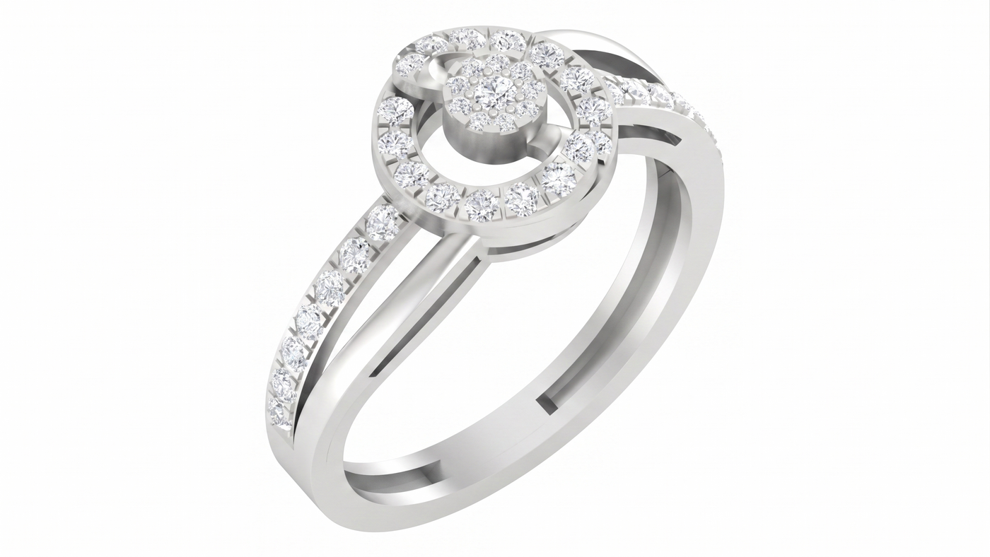 Gold & Diamond Engagement Ring For Women KRC10550