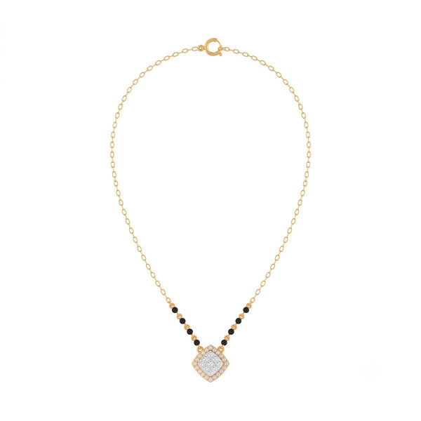 Gold & Diamond Square-shaped Women Mangalsutra | KRC50158 | Kesav Diamond
