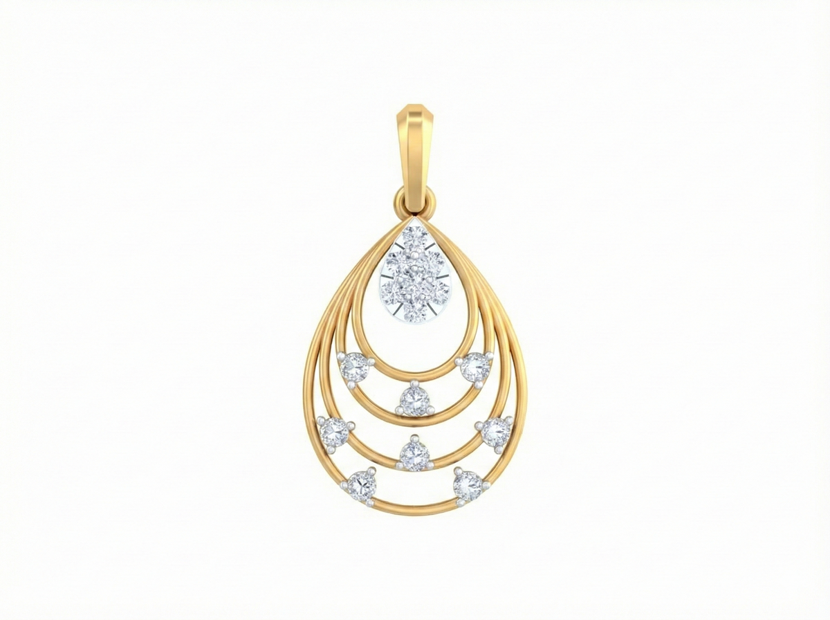 18K Gold & Diamond Pendant Set KRK40191P