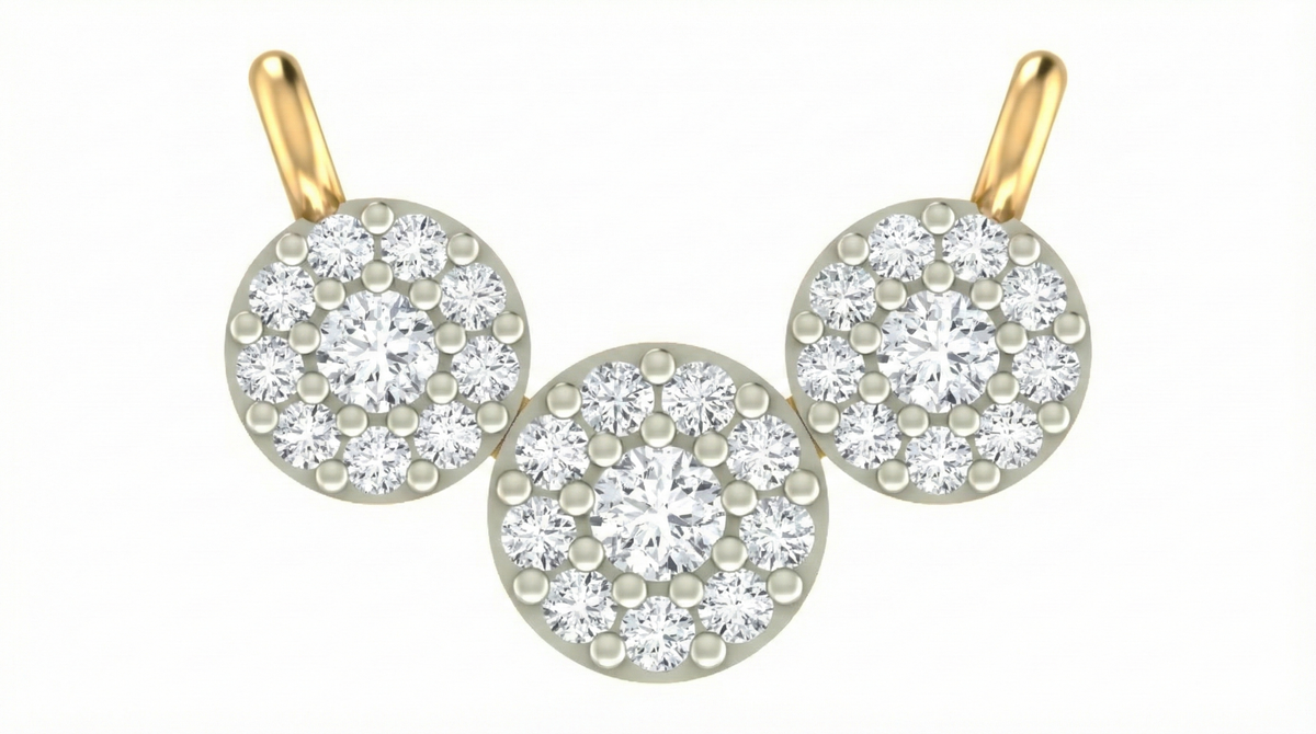 18K Gold & Diamond Round Mangalsutra For Women KRA90149