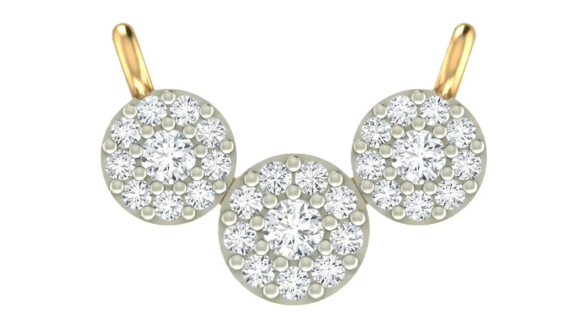Yellow Gold & Diamond Bridal Mangalsutra on white background