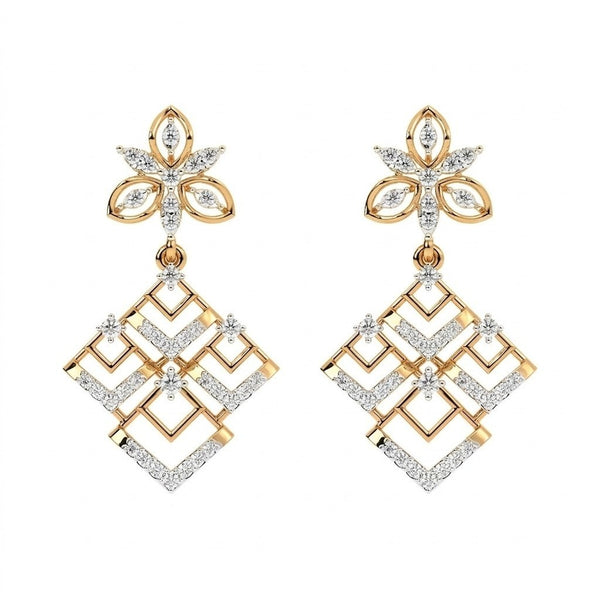 Gold & Diamond Women Dangler Earring KRC60143E