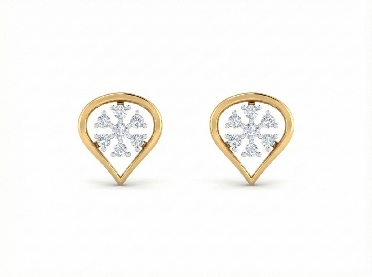 18K Gold & Diamond Women Stud Earring KRK30036
