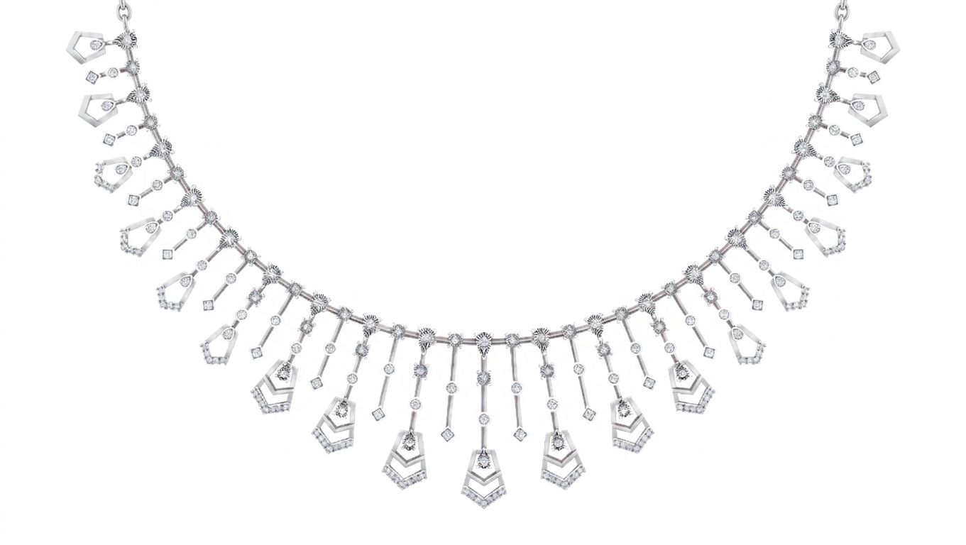 14K Gold & Diamond Choker Necklace Set KRB44123N