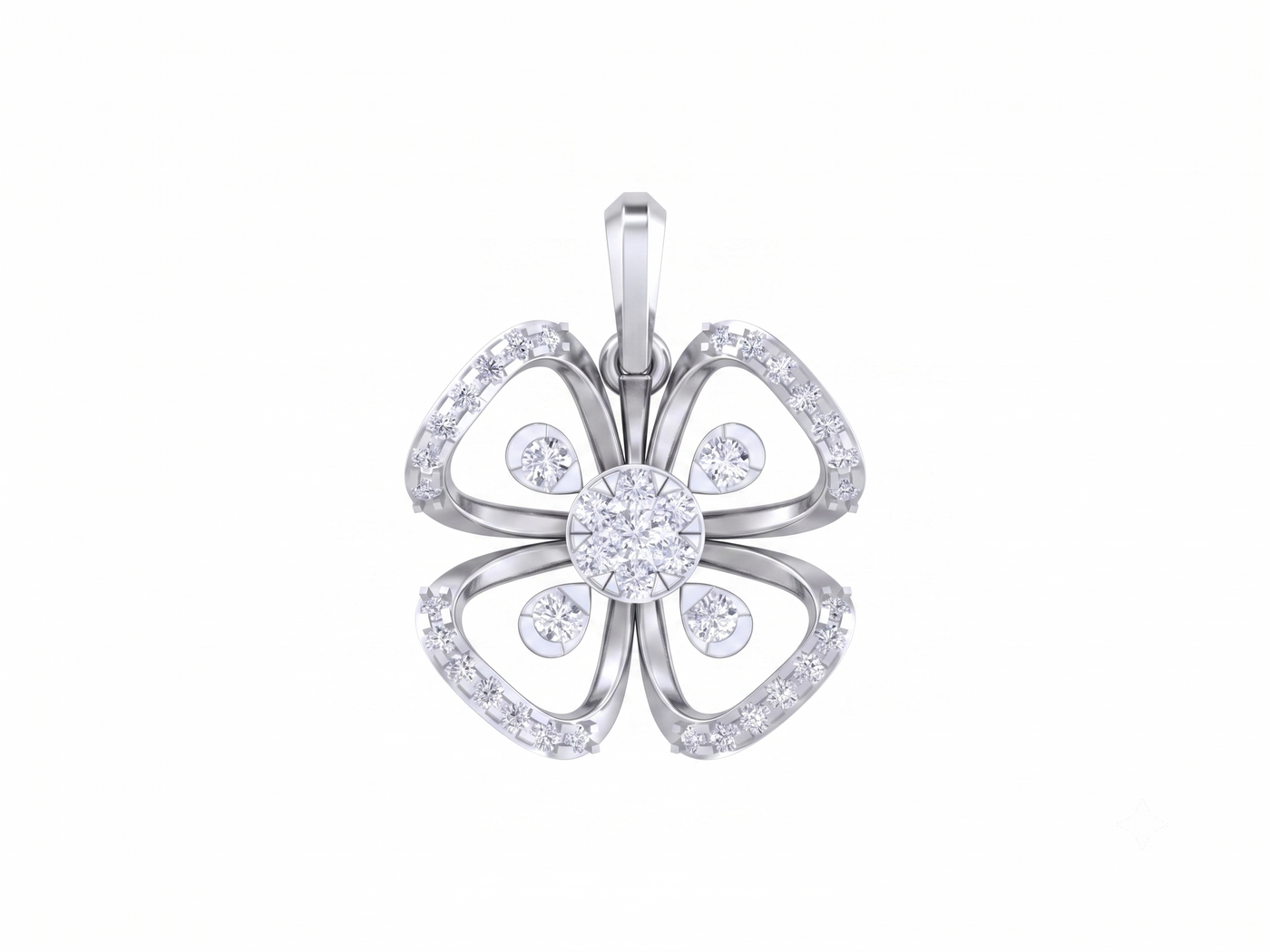 Gold & Diamond Floral Pendant Set KRC40713