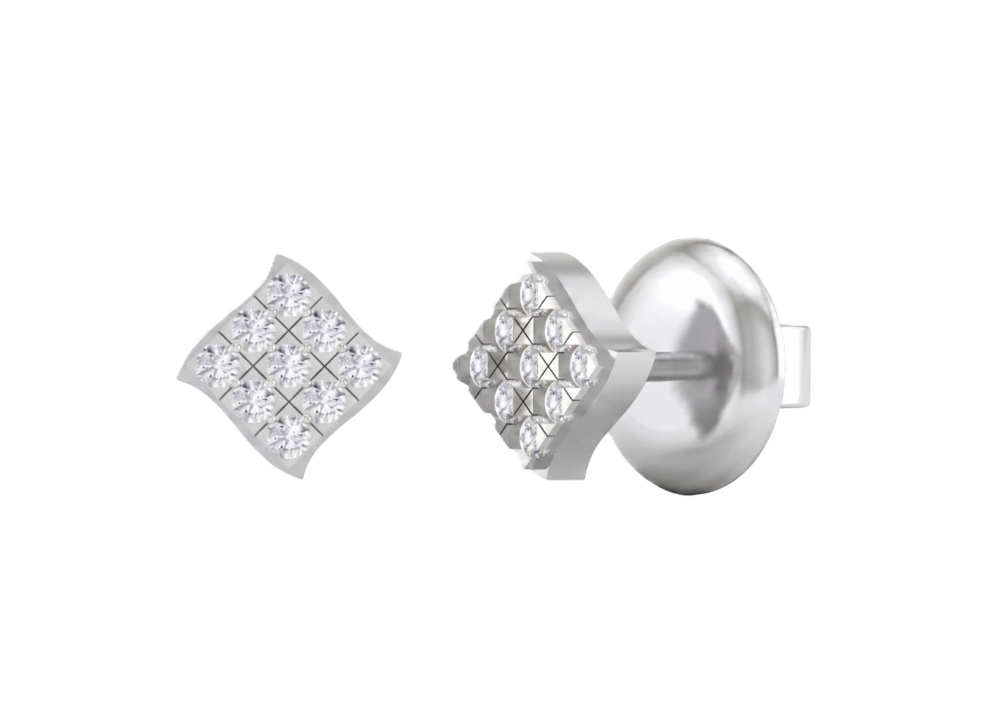 Gold & Diamond Women Stud Earring KRC30152