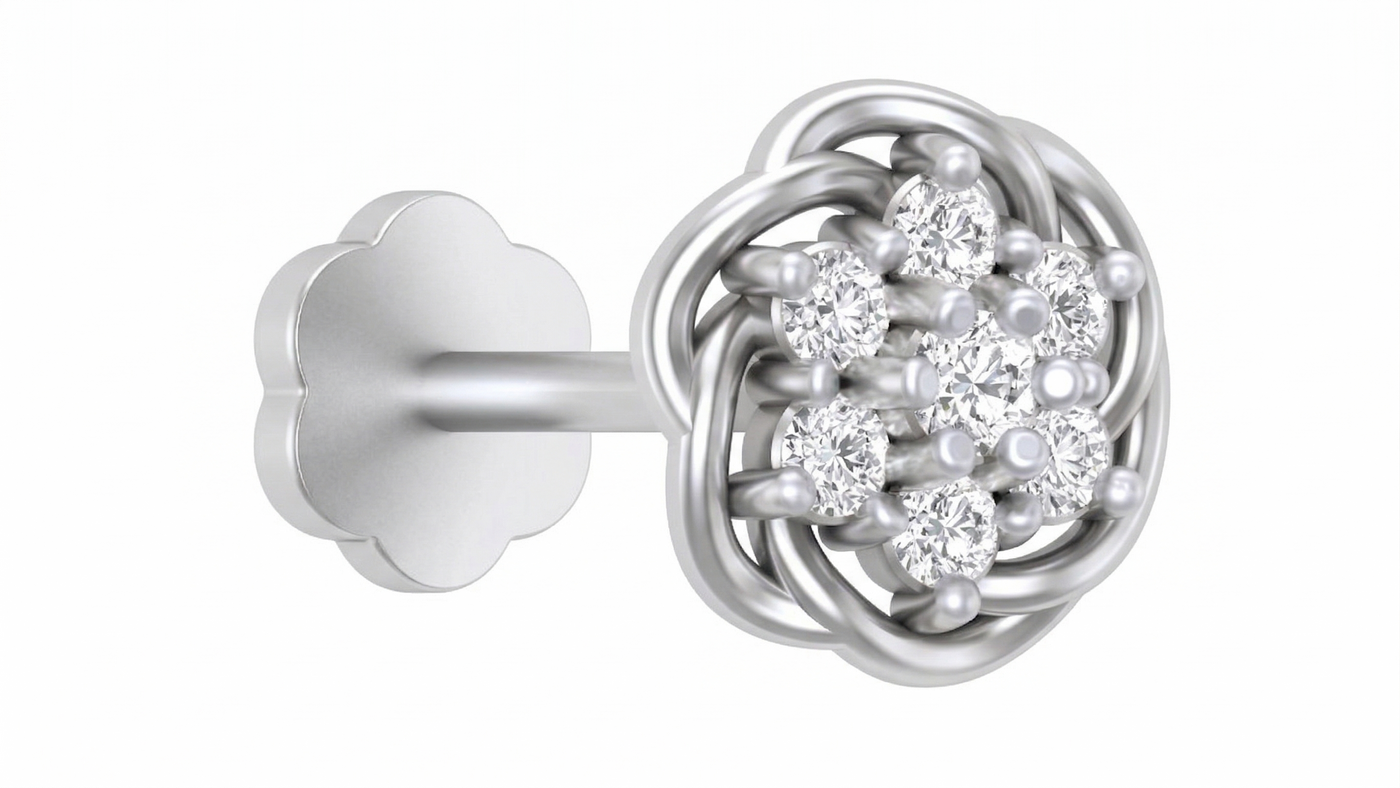 Gold & Diamond Stud Nose Pin KRC80199