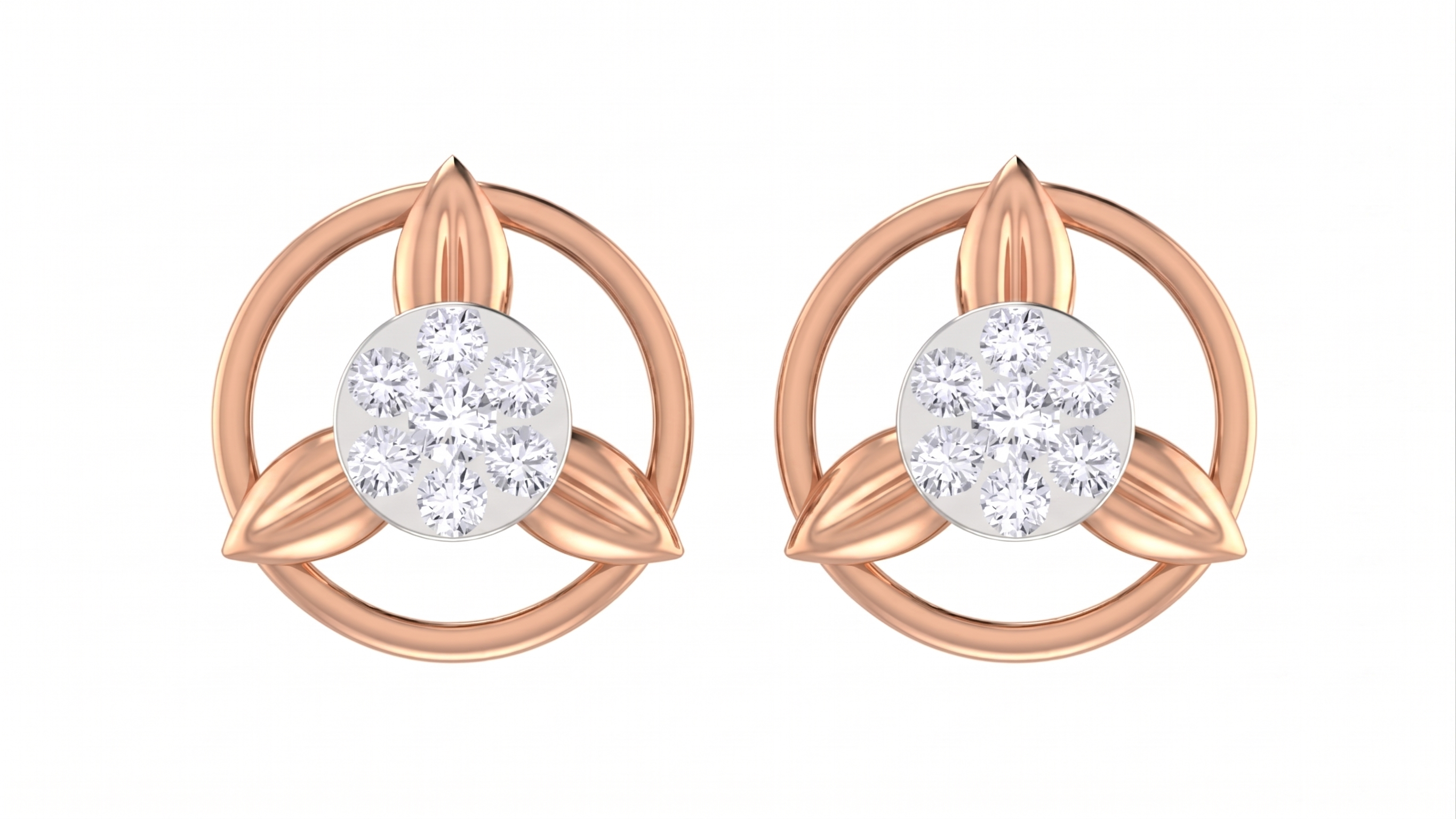 Rose Gold Diamond Earring | under 40k 