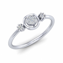 18K Gold & Diamond Dailywear Ring For Women KRB10159