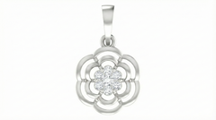 18K Gold & Diamond Floral Pendant Set KRA40086P