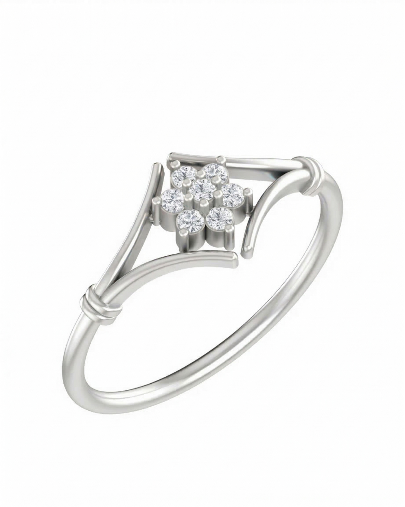 Gold & Diamond Floral Ring For Women KRC10297