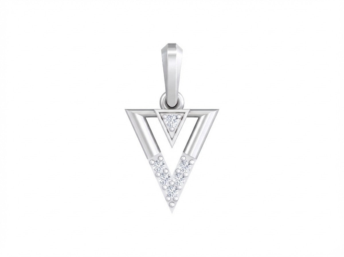 Women's gold pendant adorned with sparkling diamond accents.