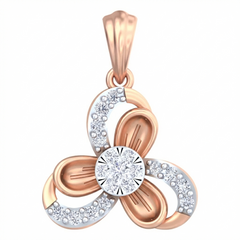 18K Gold & Diamond Floral Pendant Set KRB40073P