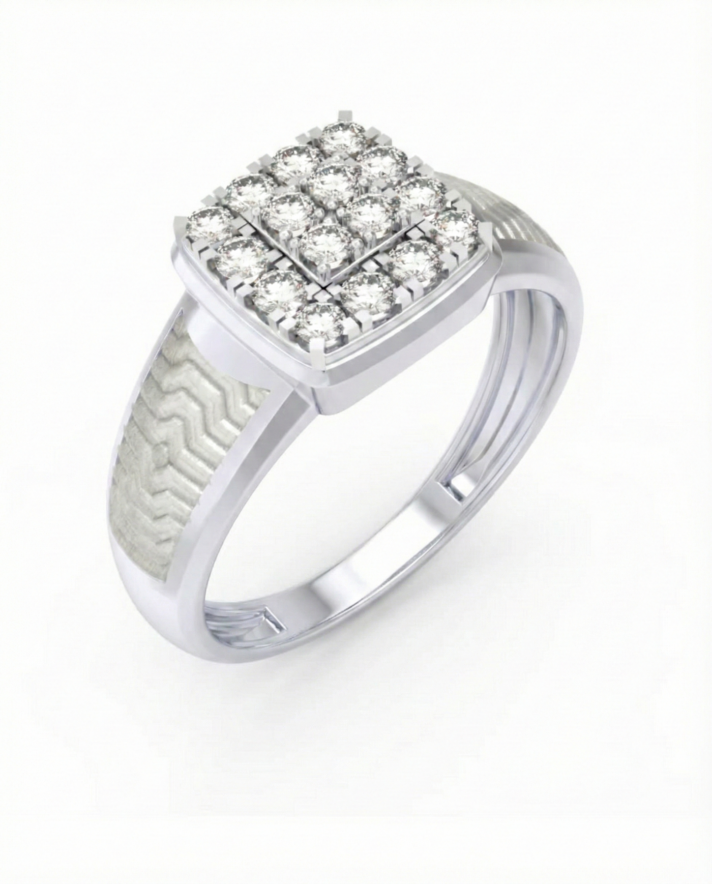Gold & Diamond Square Ring For Men KRC20264