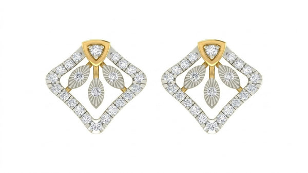 Gold & Diamond Floral Women Stud Earring KRC40753E