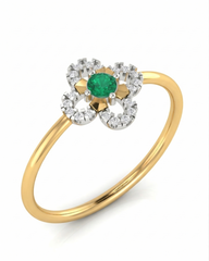 18K Gold & Diamond Gemstone Ring For Women KRB10117-A