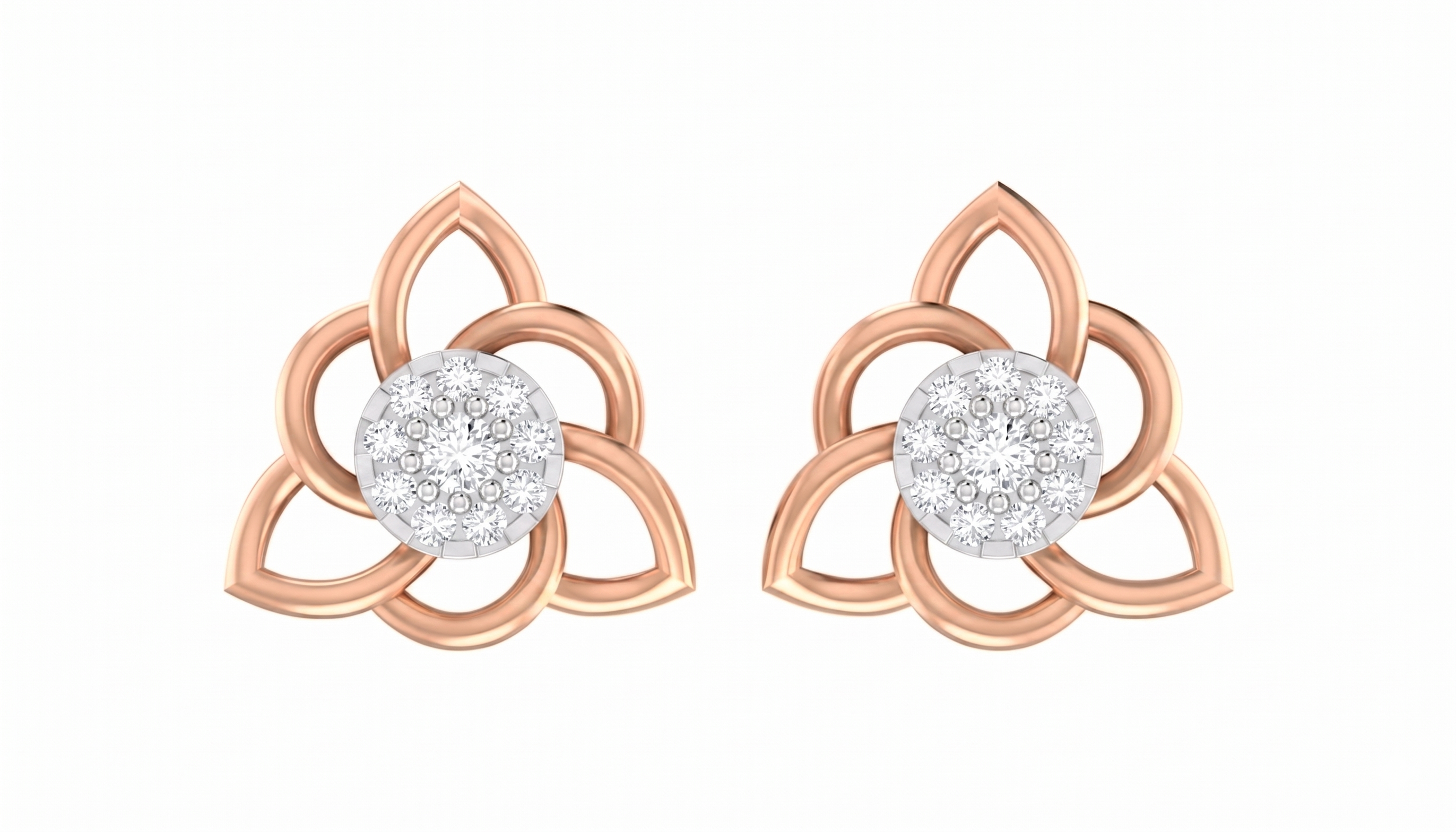 Rose Gold Diamond Earring | under 40k 
