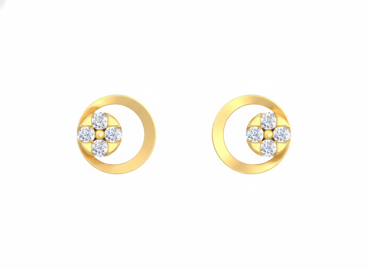 18K Gold & Diamond Women Stud Earring KRK30041