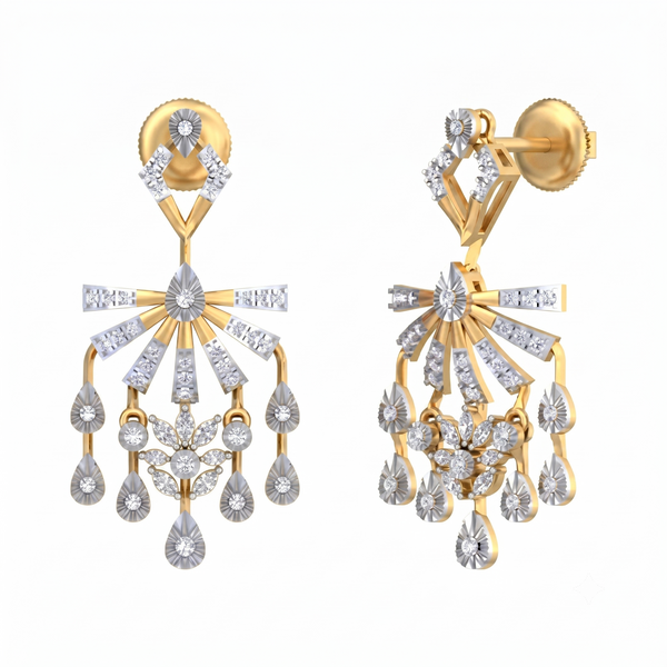 Gold & Diamond Women Chandelier Earring KRC60085E