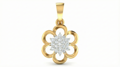 18K Gold & Diamond Floral Pendant Set KRA40087P