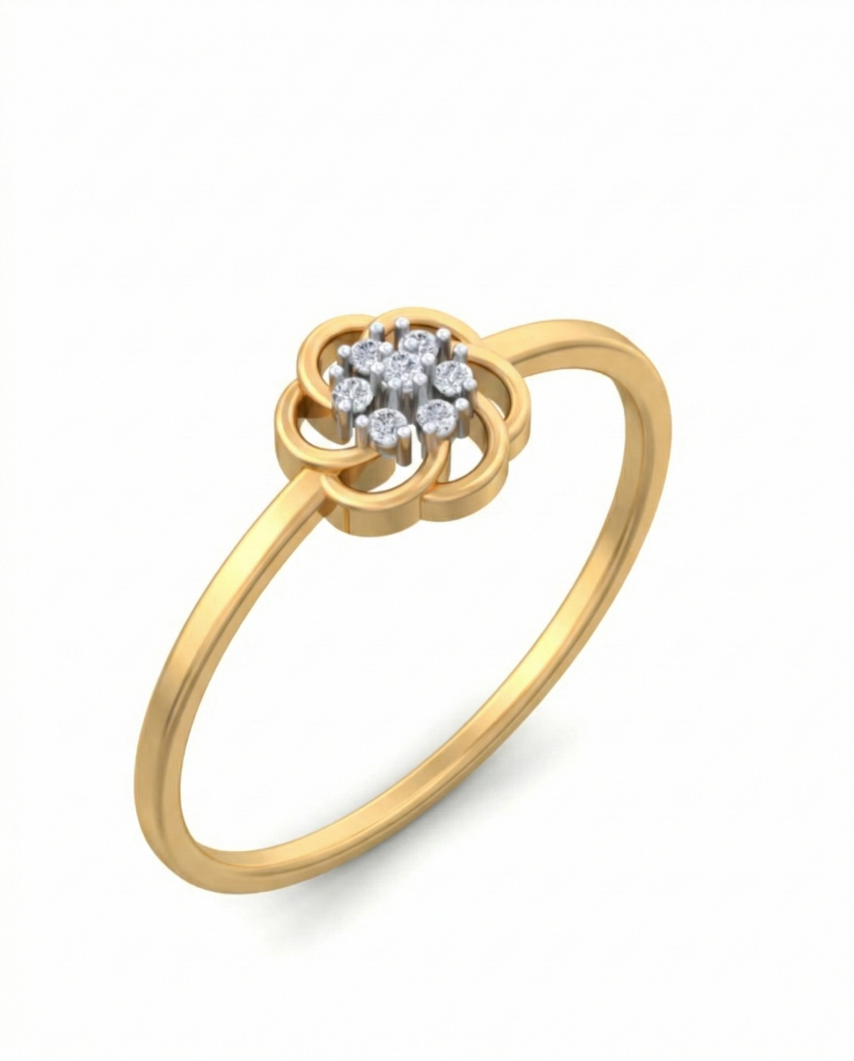 18K Gold & Diamond Dailywear Ring For Women KSK179