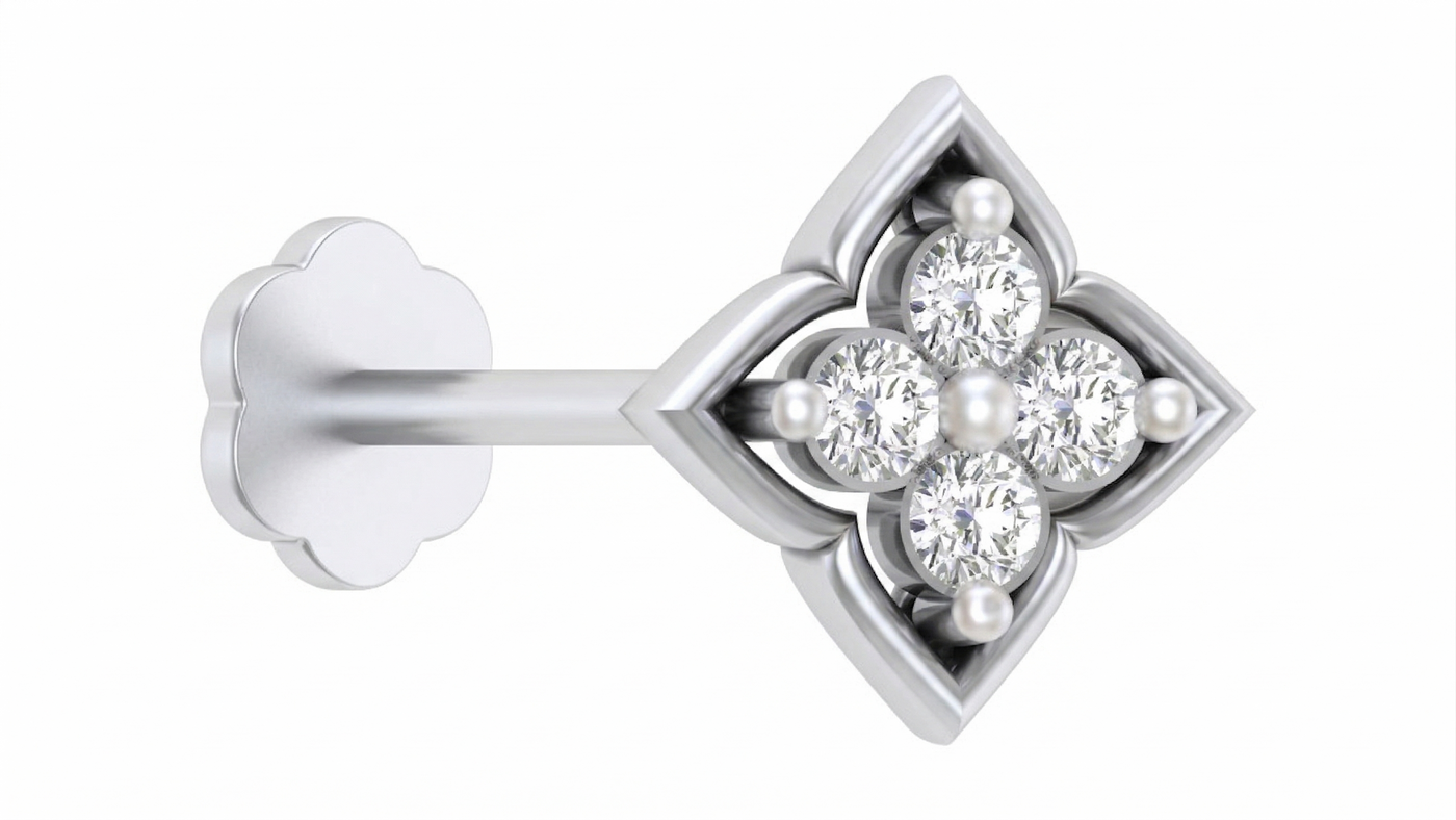 Gold & Diamond Stud Nose Pin KRA50130