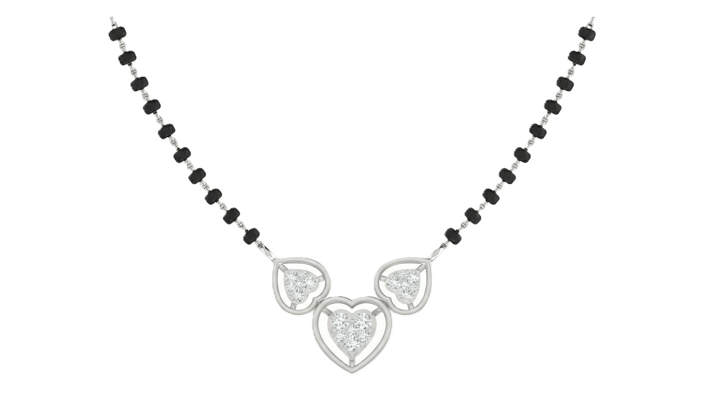 Gold & Diamond Heart Mangalsutra For Women KRC50109