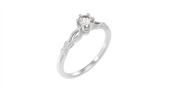 Gold & Diamond Solitaire Ring For Women KRC10836