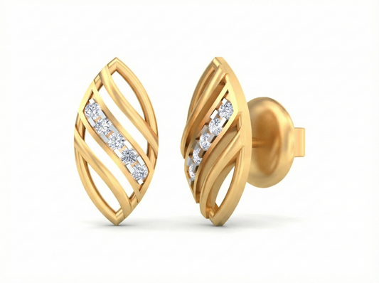 18K Gold & Diamond Women Stud Earring KSK033