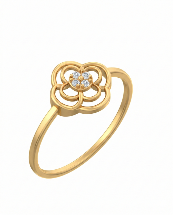 Gold & Diamond Dailywear Ring For Women KRC10388